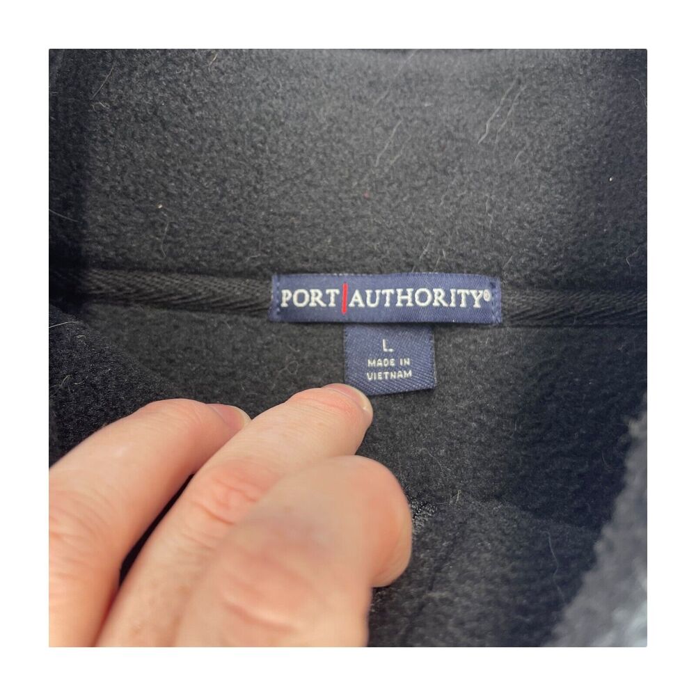 Port Authority Vest Mens Large Black Pressware Mock Neck Fleece Full-Zip Outdoor - Picture 2 of 6